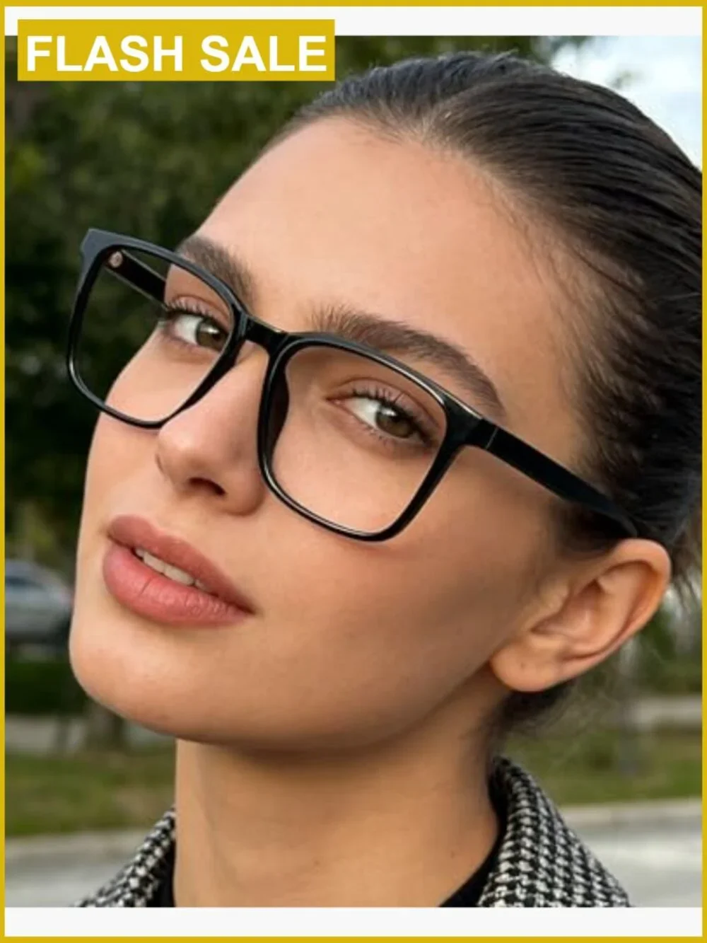 Oversized Square Blue Light Blocking Glasses TR90 Frame
